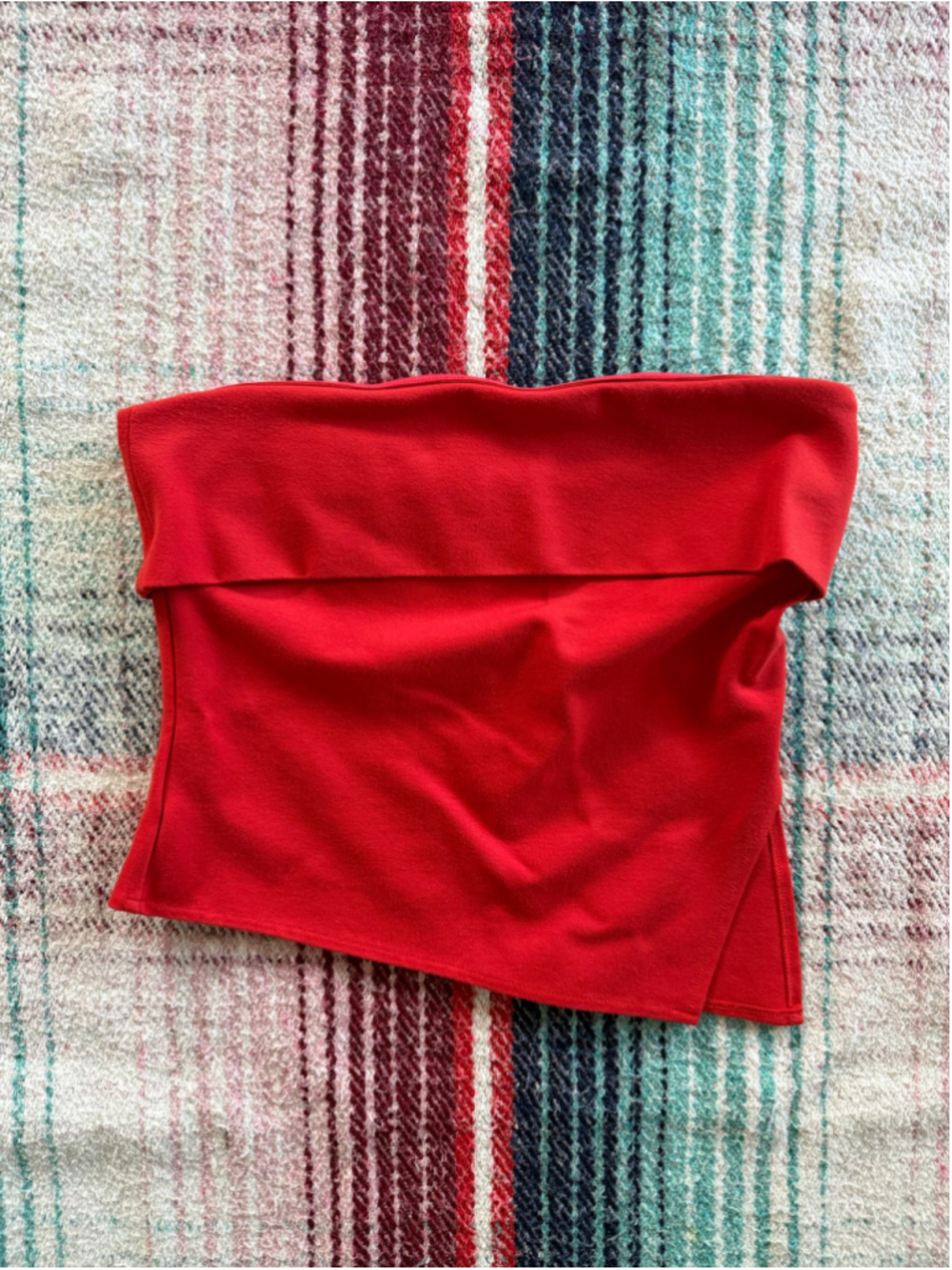 Georgie Asymmetrical Red Tube Top S